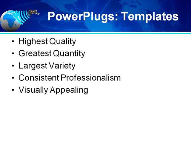 PowerPoint Template - satellite broadcasting, antenna, blue - Print Slide