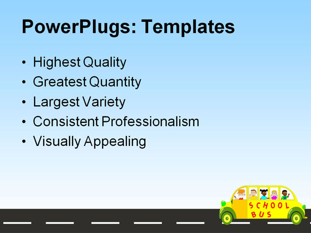 PowerPoint Template - school bus, art, boy - Print Slide