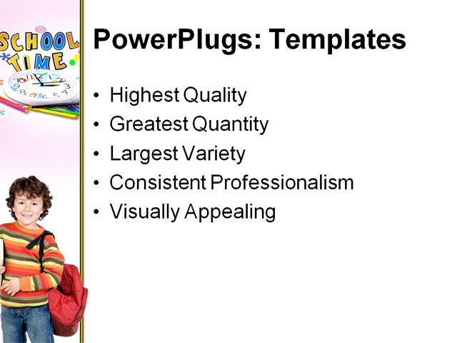 PowerPoint Template - school time, alarm, back - Print Slide