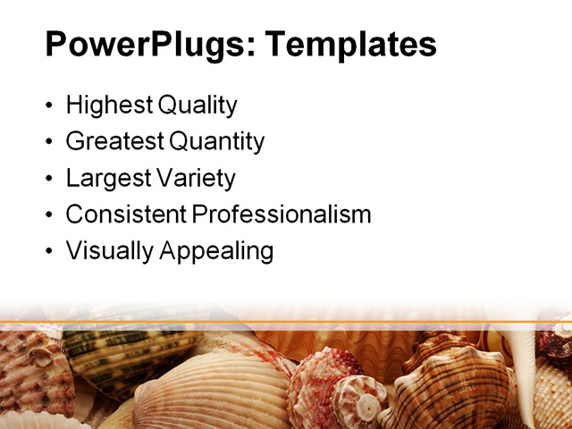 PowerPoint Template - sea shell background, background, brown - Print Slide