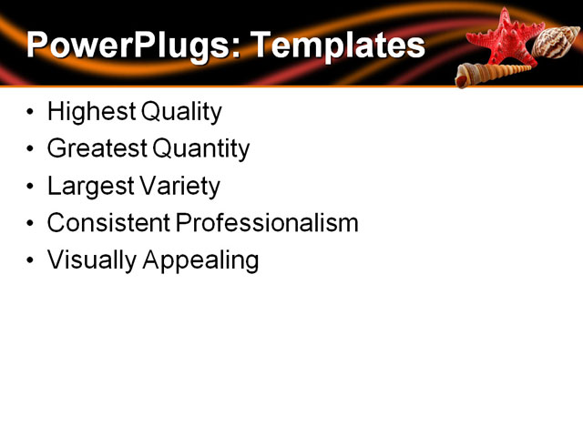 PowerPoint Template - colored seashells, animals, backgrounds - Print Slide