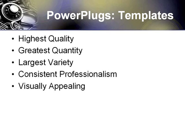 PowerPoint Template - lock, padlock, safety - Print Slide