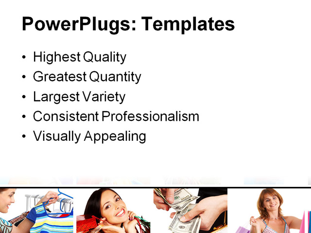 PowerPoint Template - shopping, women, beautiful - Print Slide