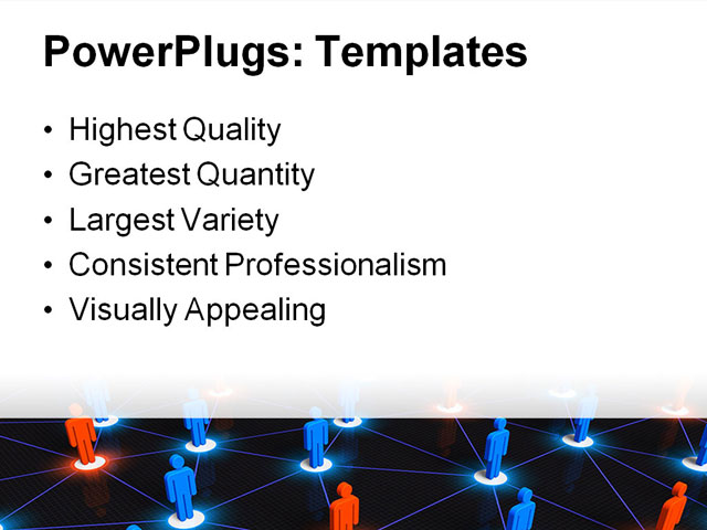 PowerPoint Template - social network concept, abstract, black - Print Slide