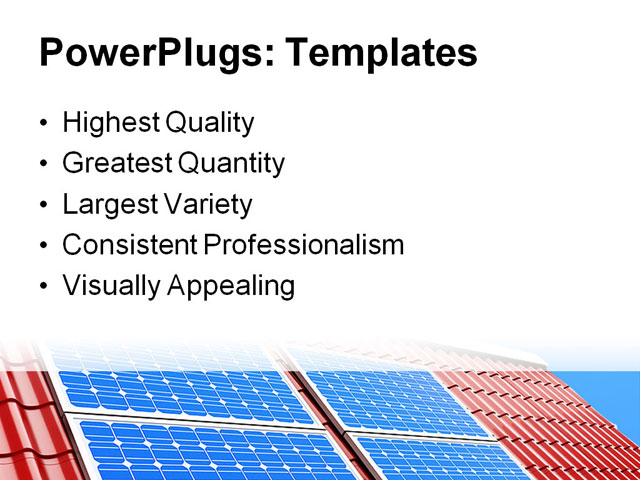 PowerPoint Template - roof solar panels, alternative, architectural - Print Slide