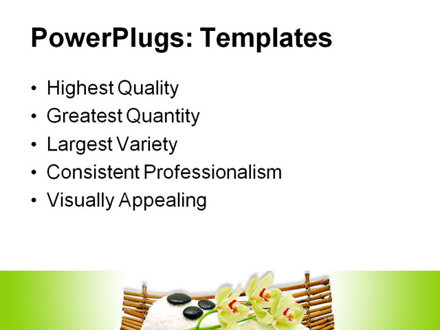 PowerPoint Template - flower, massage stone, towel - Print Slide