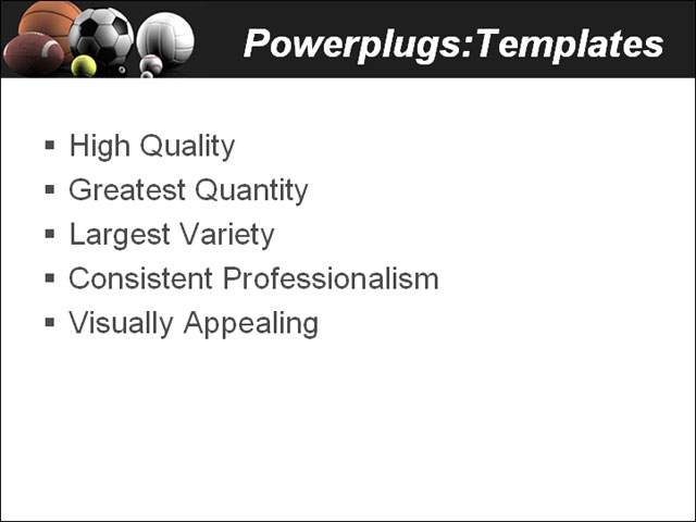 PowerPoint Template - athletics, ball, balls - Print Slide