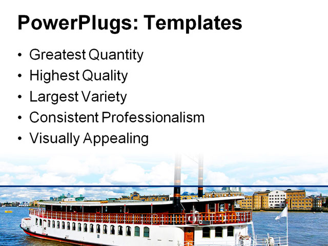 PowerPoint Template - steam boat, big, boat - Print Slide