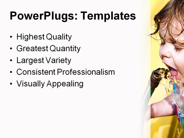 PowerPoint Template - children, clean, enjoy - Print Slide