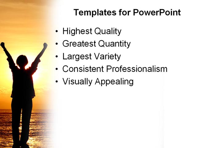 PowerPoint Template - beach, sunset, happiness - Print Slide