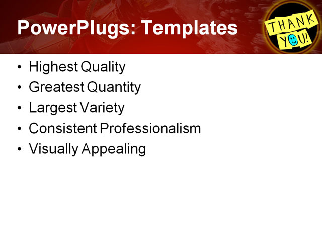 PowerPoint Template - thank you, words, yellow - Print Slide