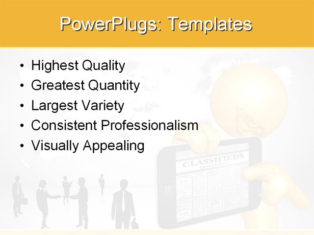 PowerPoint Template - ?business, people, touch screen technology - Print Slide