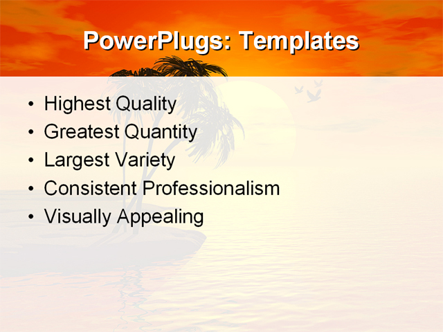 PowerPoint Template - tropical, sunset, beach - Print Slide