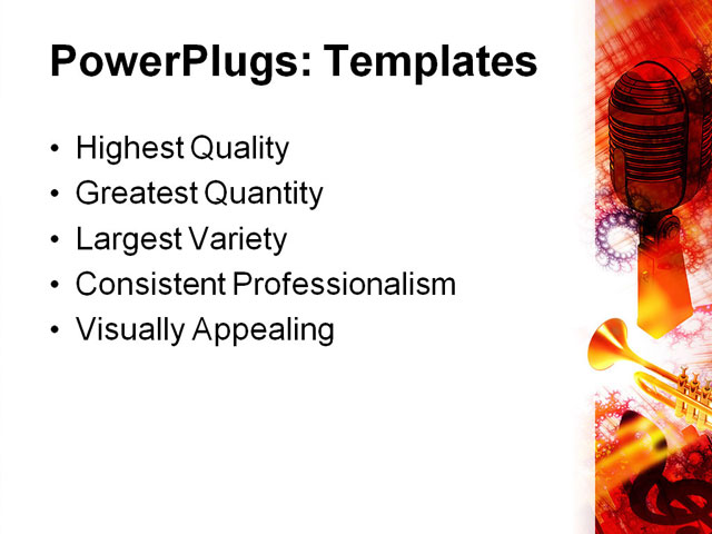 PowerPoint Template - trumpet, abstract, arts - Print Slide