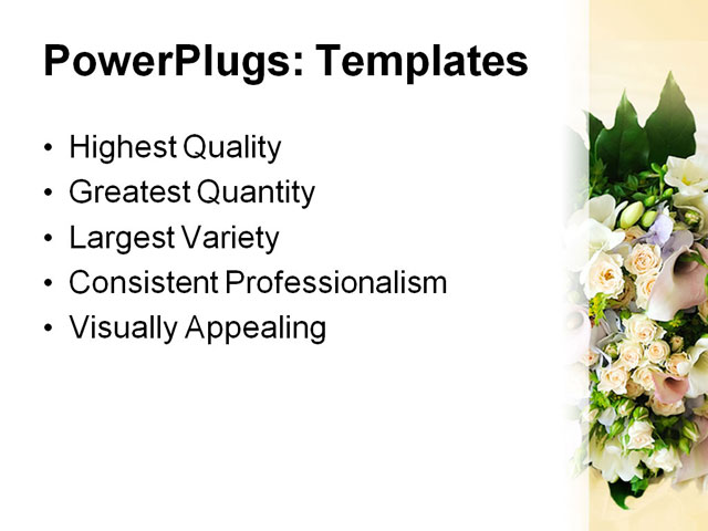 PowerPoint Template - bridal bouquet, bouquet, bridal - Print Slide
