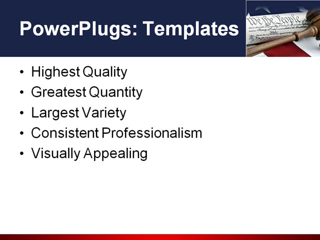 PowerPoint Template - american, constitution, court - Print Slide