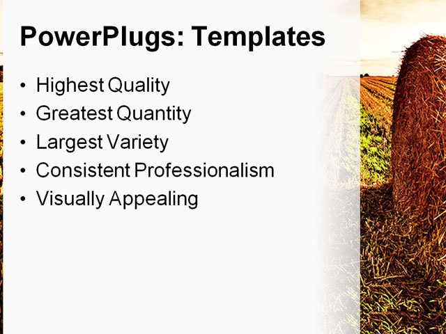 PowerPoint Template - a vibrant, wheat field, agricultural - Print Slide