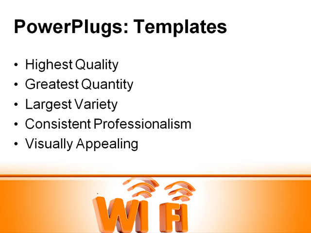 PowerPoint Template - wi fi, antenna, broadcast - Print Slide