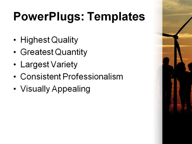 PowerPoint Template - wind turbine, alternative, blade - Print Slide