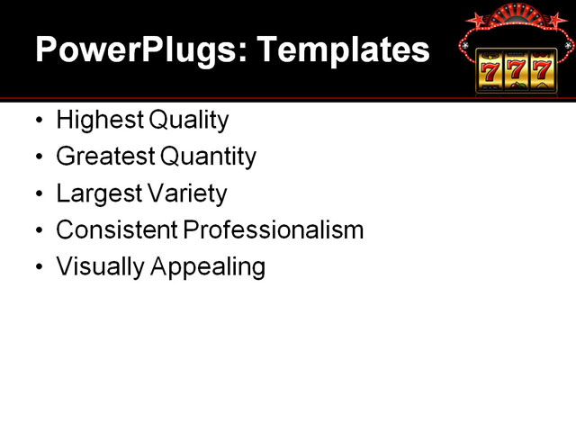 PowerPoint Template - winning, slot machine, vector - Print Slide