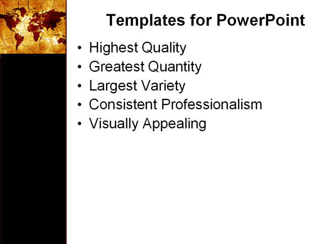 PowerPoint Template - world, globe, continents - Print Slide