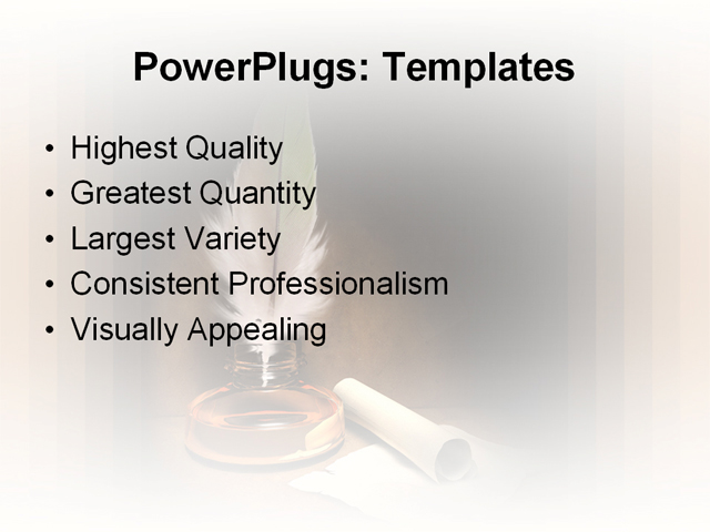 PowerPoint Template - antique, book, documents - Print Slide